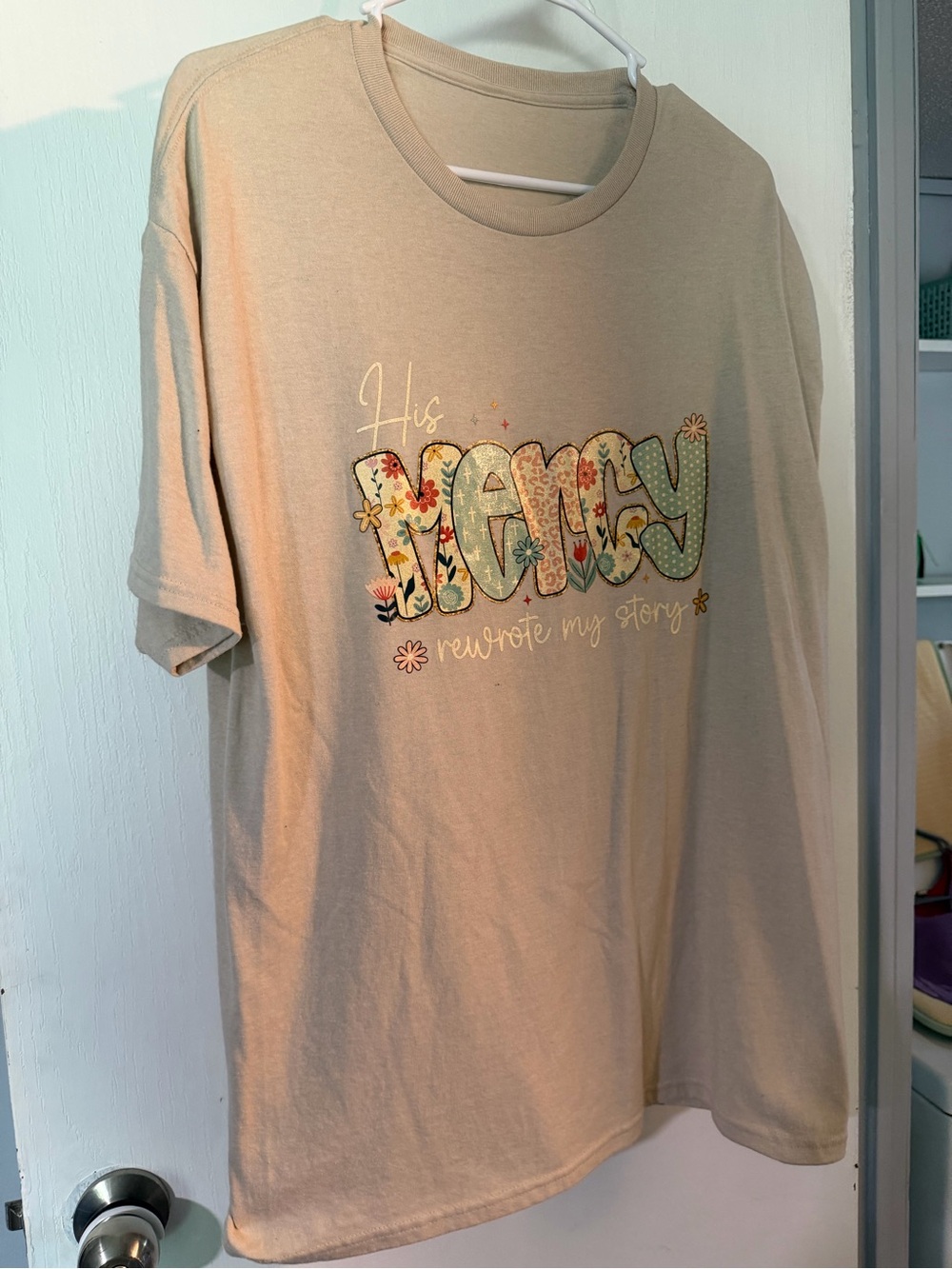 Kids Floral Graphic Tee - Beige - Unbranded